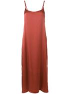 Asceno Long Slip Dress - Red