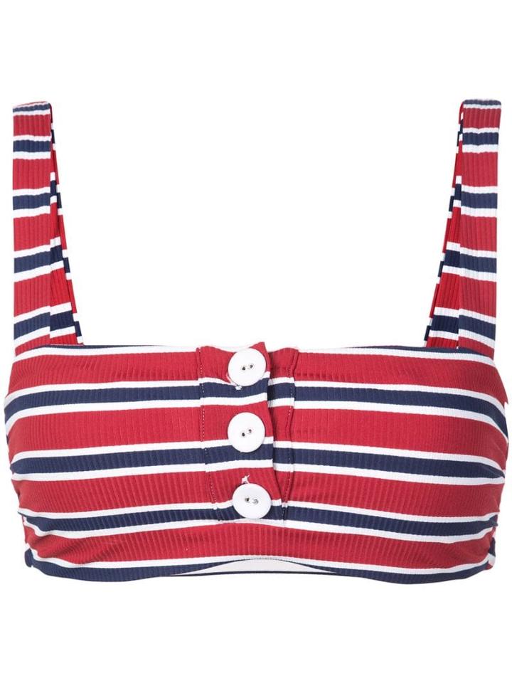 Onia Carolina Striped Bikini Top - Red