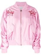 Chiara Ferragni Embroidered Bomber Jacket - Pink & Purple