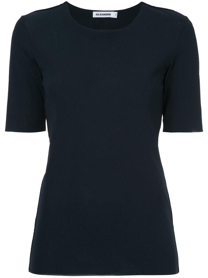 Jil Sander Raw-edged T-shirt - Blue