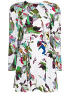 Versus Bird Print Cut Out Dress - Multicolour