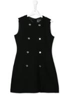 Young Versace Teen Buttoned Sleeveless Dress - Black