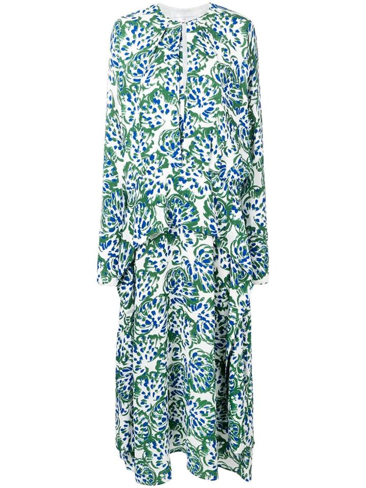 Victoria Victoria Beckham Long Sleeve Drape Dress - Green