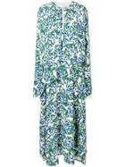 Victoria Victoria Beckham Long Sleeve Drape Dress - Green