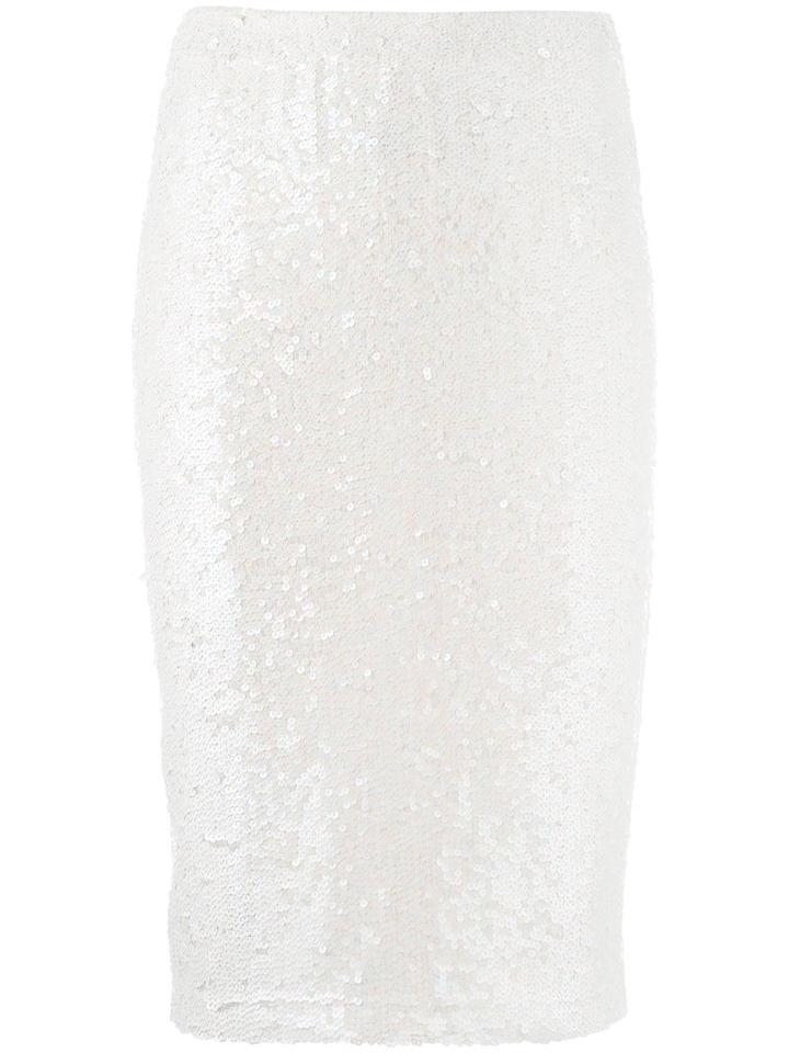 P.a.r.o.s.h. - Sequin Pencil Skirt - Women - Polyamide/spandex/elastane - M, Grey, Polyamide/spandex/elastane