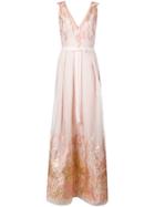 Marchesa Notte Embroidered Gown - Pink