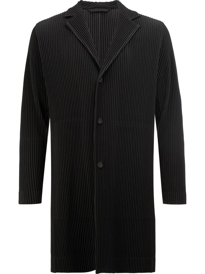 Homme Plissé Issey Miyake Pleated Light-weight Jacket, Men's, Size: 1, Black, Polyester