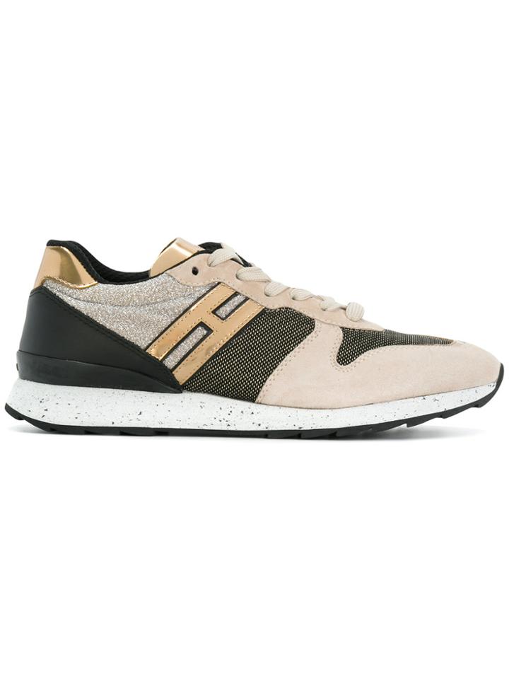 Hogan Colour Block Panelled Sneakers - Nude & Neutrals