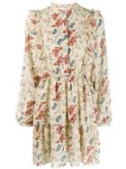Semicouture Floral Mini Dress - Neutrals
