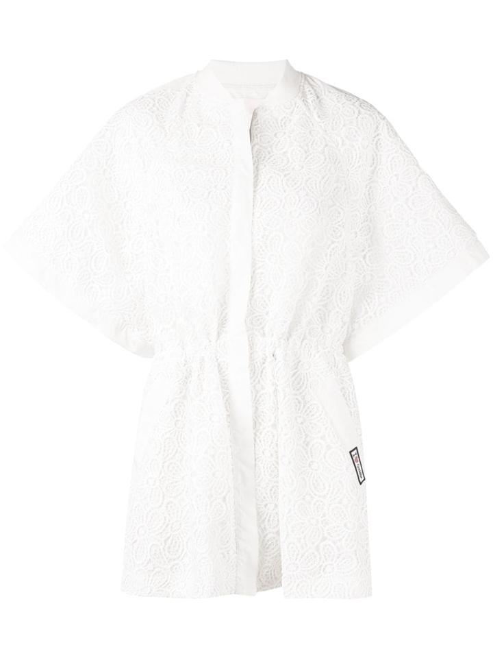 Giamba Lace Embroidered Kimono Jacket - White