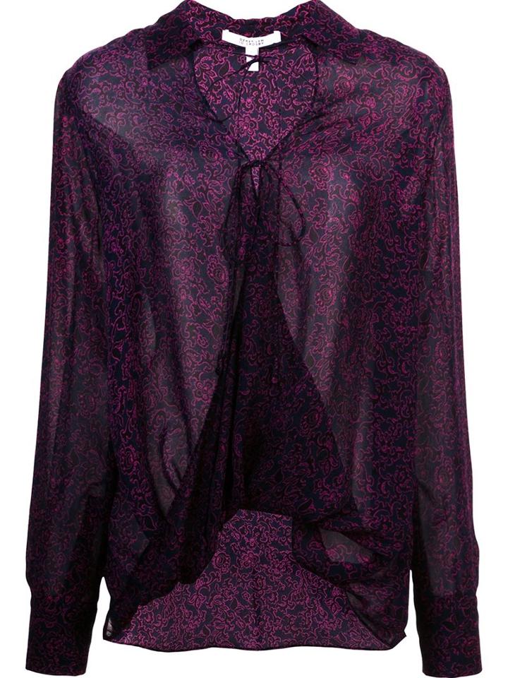 Derek Lam 10 Crosby Drape Front Blouse, Women's, Size: 8, Blue, Silk