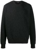 Amen Crystal Detail Sweatshirt - Black