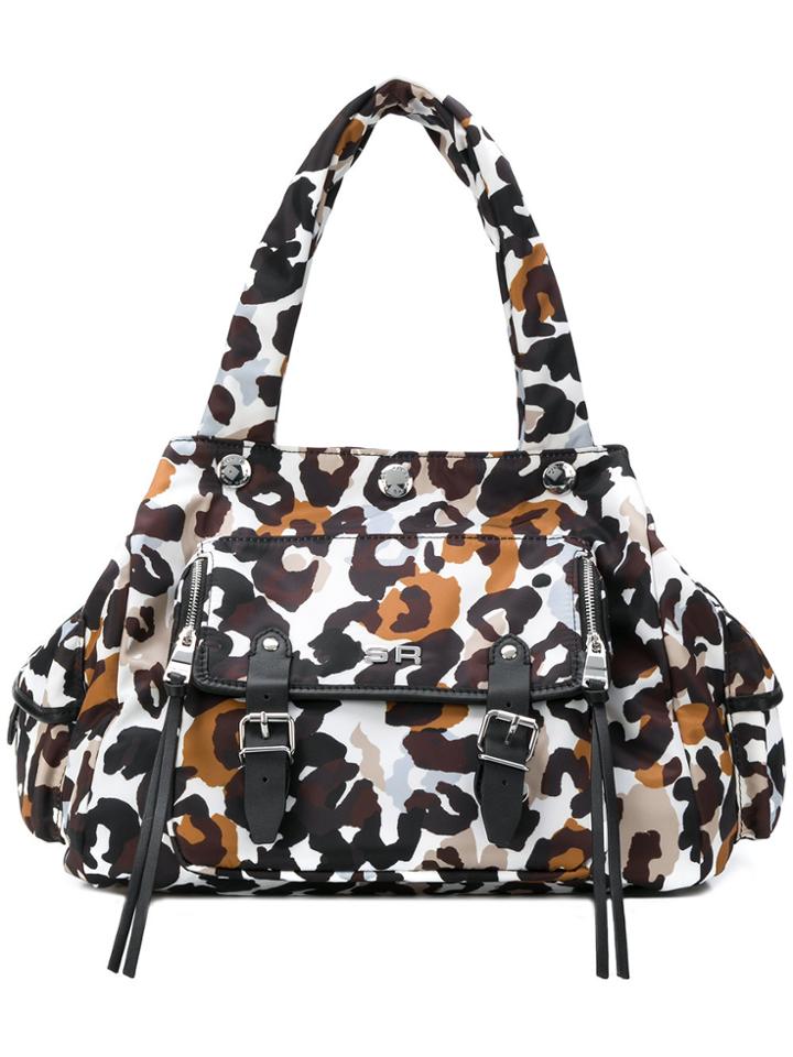 Sonia Rykiel Leopard Print Flap Tote - Brown