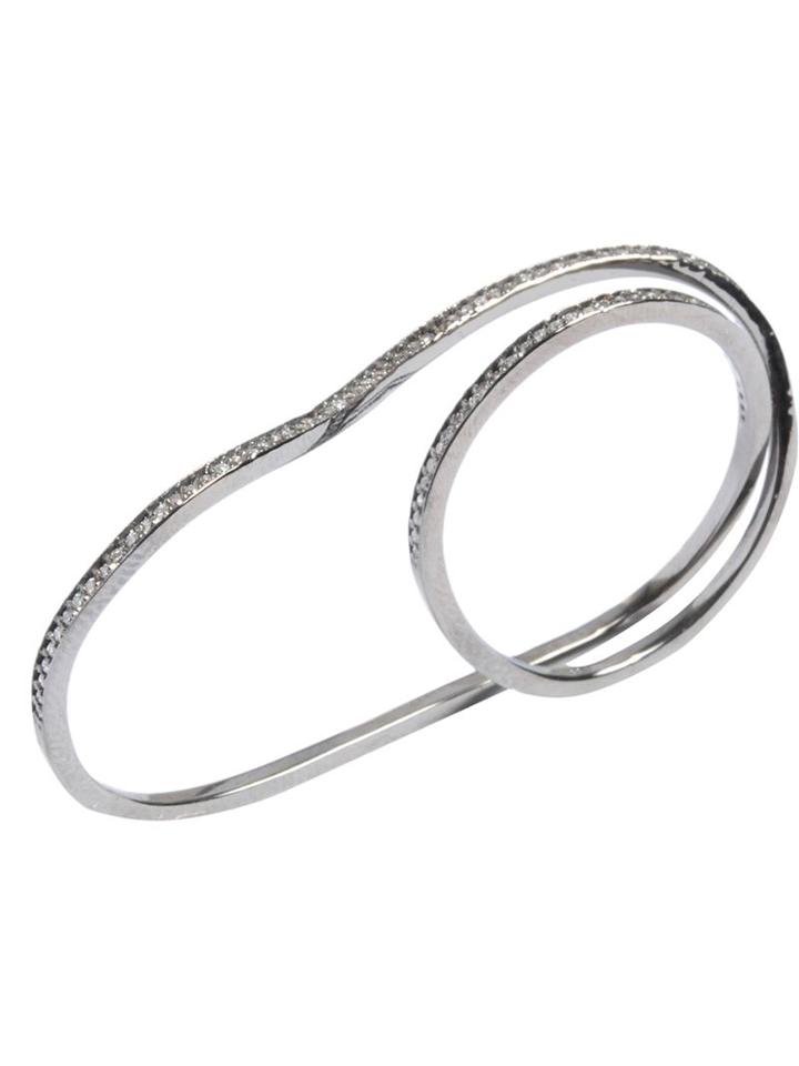 Fiya Double Band Diamond Ring, Women's, Size: K, Metallic