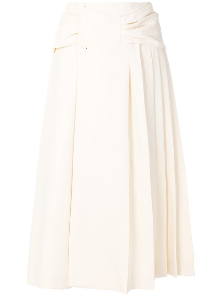 Carven Pleated Side Skirt - White