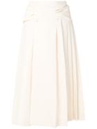 Carven Pleated Side Skirt - White