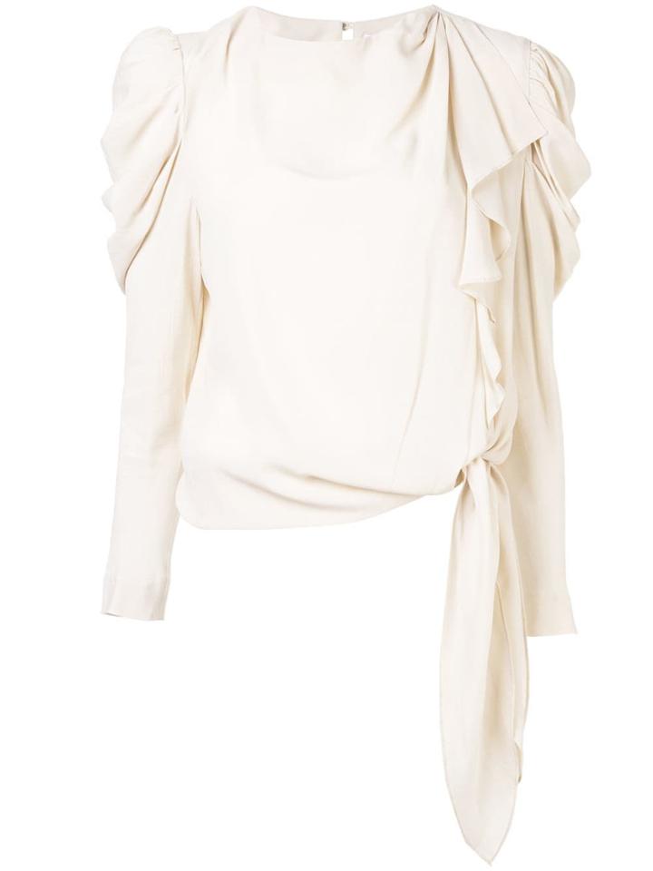 Bianca Spender Finale Ruched Blouse - Neutrals