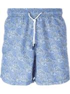 Etro Paisley Print Swim Shorts, Men's, Size: Small, Blue, Nylon