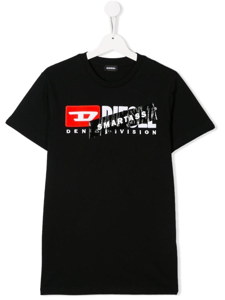 Diesel Kids Teen 'smartass' Print T-shirt - Black