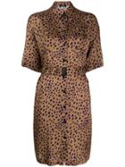 Ps Paul Smith Cheetah Print Shirt Dress - Brown