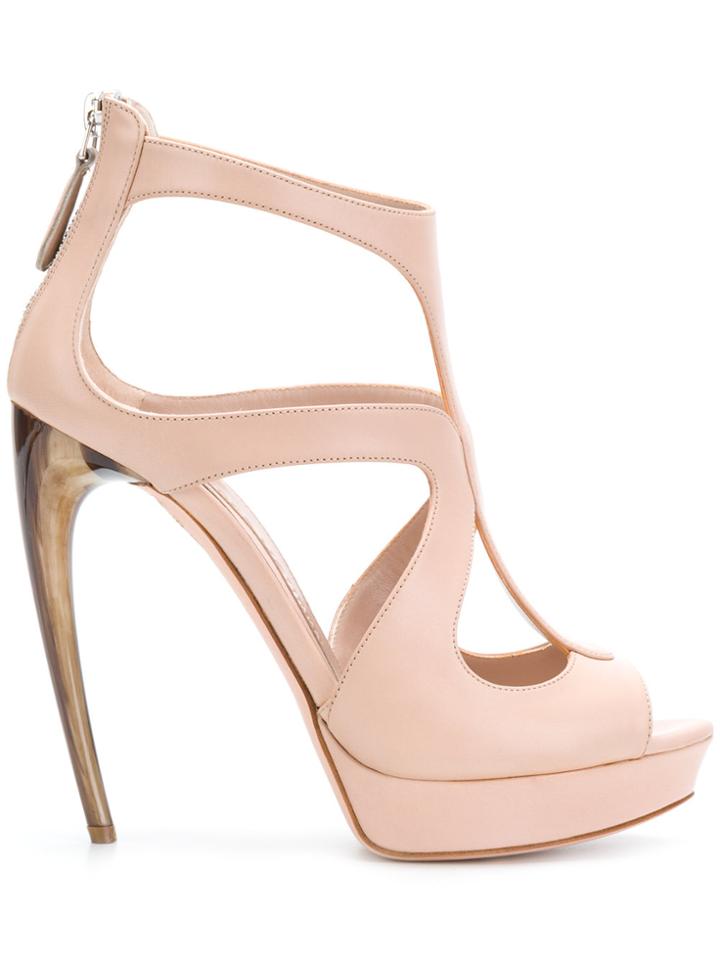 Alexander Mcqueen Horn Heel Sandals - Pink & Purple