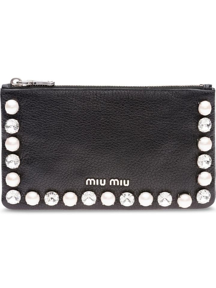 Miu Miu Madras Envelope Pouch - Black
