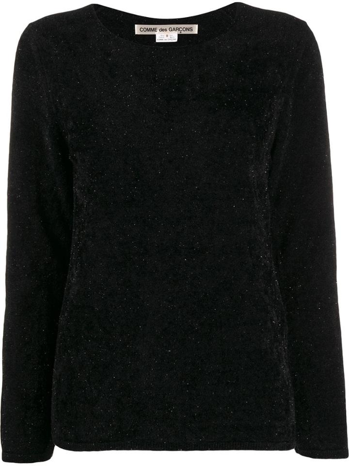 Comme Des Garçons Glitter Round Neck Jumper - Black