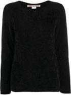Comme Des Garçons Glitter Round Neck Jumper - Black