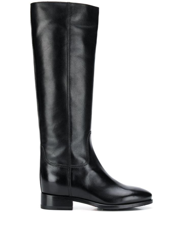 Santoni Stitched Panels Boots - Black