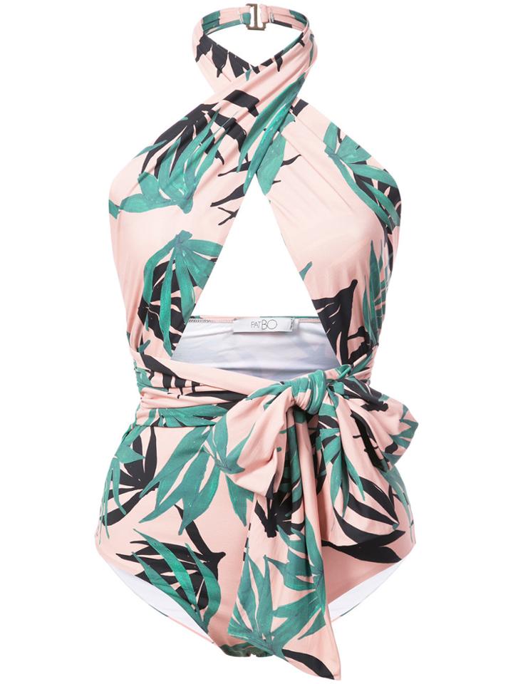 Patbo Palm Wrap Swimsuit - Pink & Purple