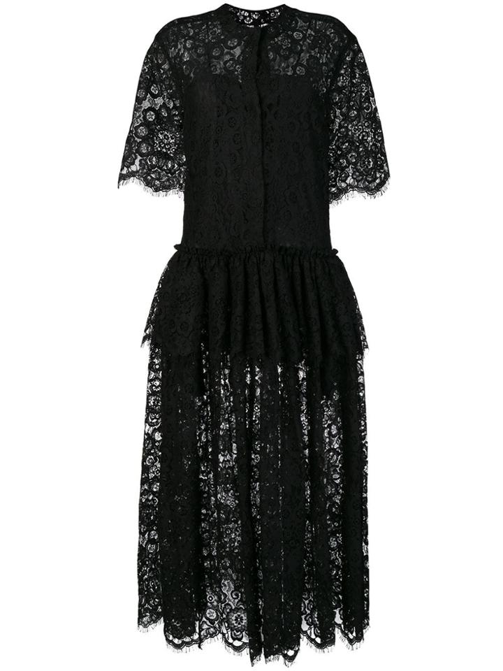 Sara Lanzi Lace Midi Dress - Black