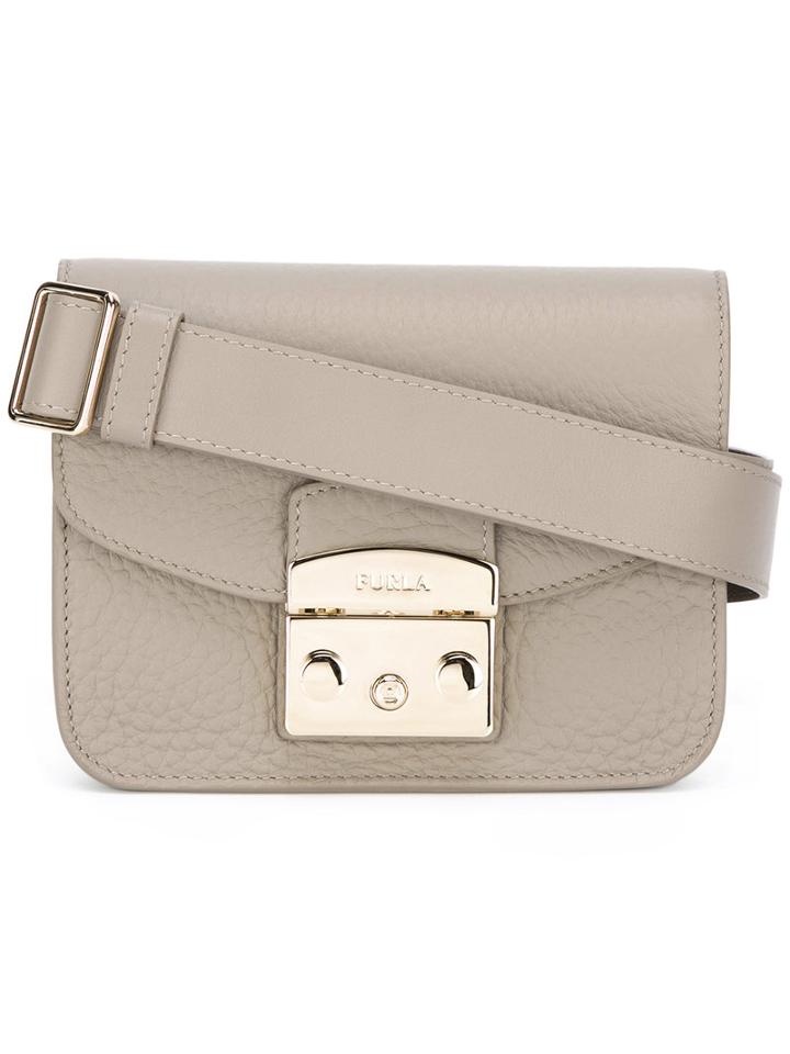 Furla Fold-over Closure Shoulder Bag, Women's, Nude/neutrals, Leather