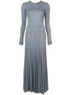 Derek Lam Studded Long Sleeve Gown - Grey