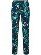 P.a.r.o.s.h. Floral Fitted Trousers - Blue