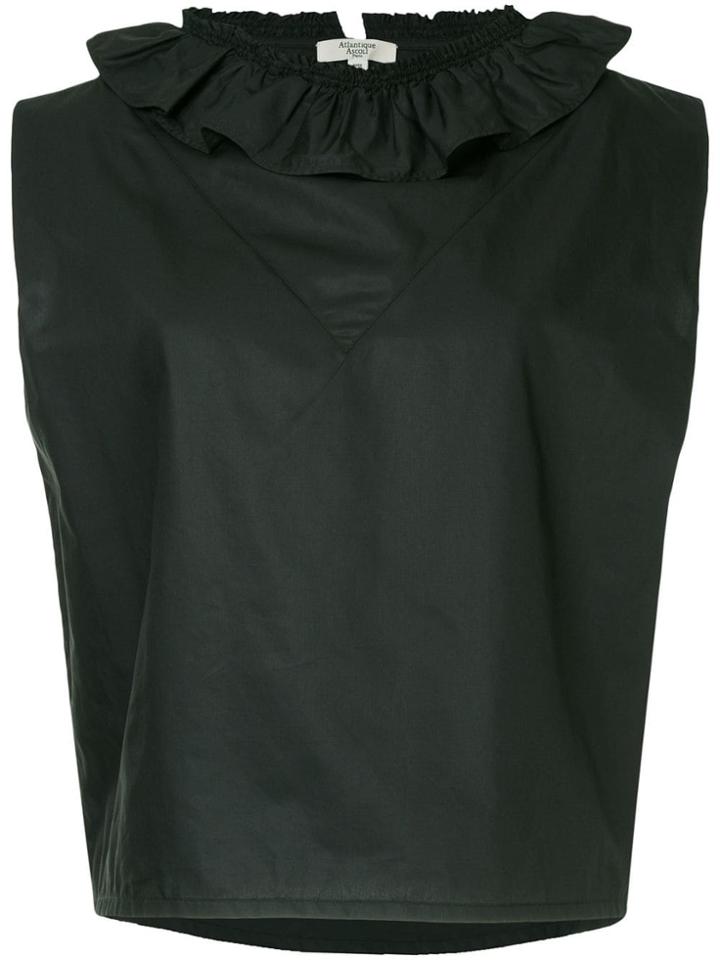 Atlantique Ascoli Ruffled Top - Black