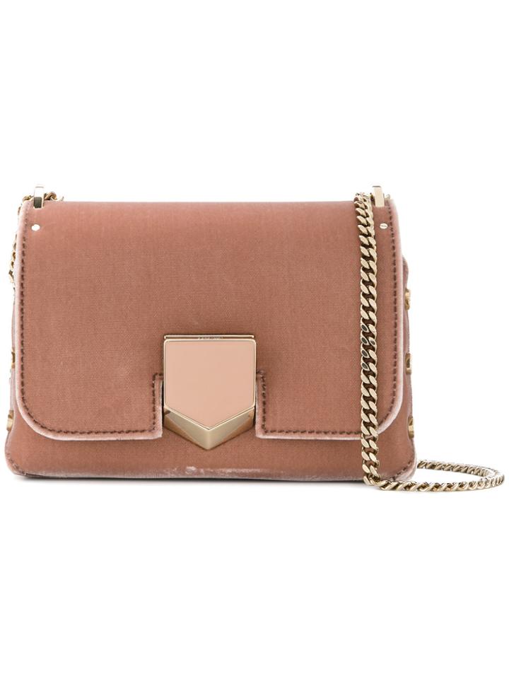 Jimmy Choo Petite Lockett Velvet Shoulder Bag - Pink & Purple