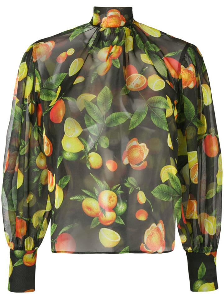 Msgm Fruit Print Blouse - Green