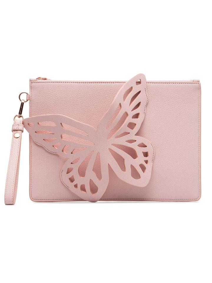 Sophia Webster Pink Flossy Butterfly Clutch Bag