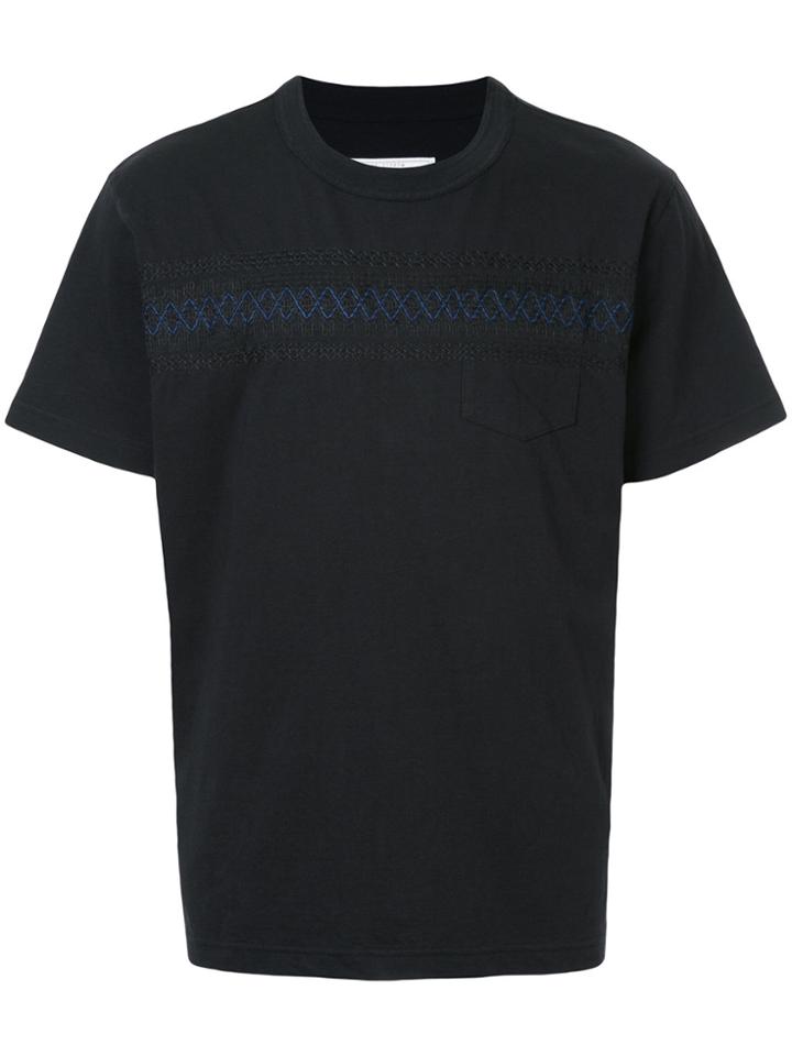 Sacai Shirred Embroidery T-shirt - Black