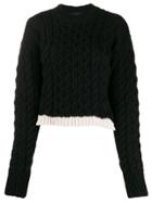 Joseph Cable Knit Cropped Jumper - Black