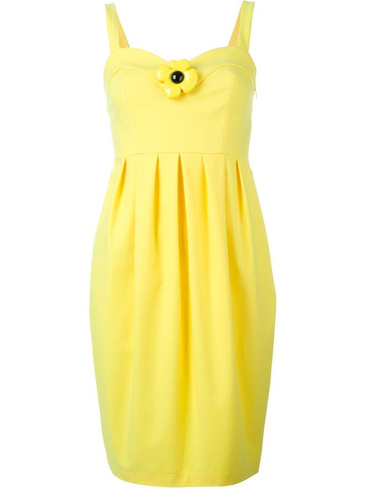 Boutique Moschino Flower Applique Pleated Dress