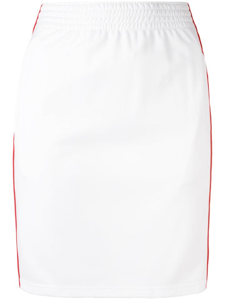 Givenchy Logo Panel Skirt, Women's, Size: 36, White, Polyester/cotton