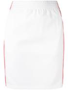 Givenchy Logo Panel Skirt, Women's, Size: 36, White, Polyester/cotton