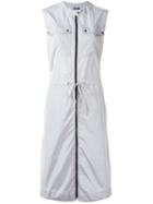 Jil Sander Navy Zipped Shirt Dress, Women's, Size: 40, Grey, Polyester