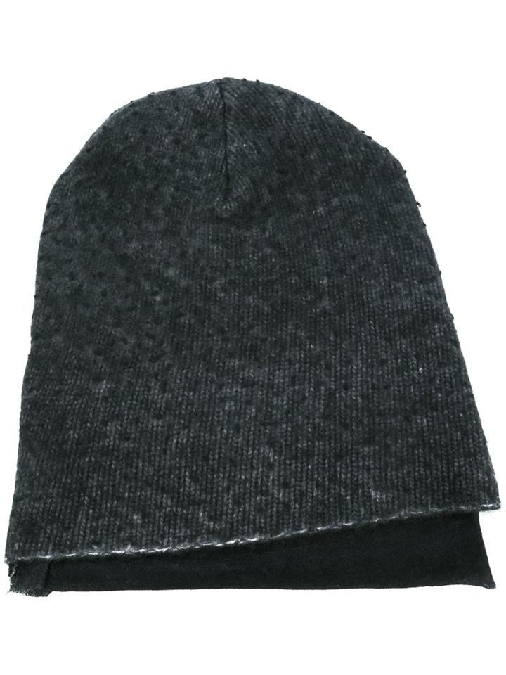 Avant Toi Ribbed Beanie, Men's, Grey, Silk/cashmere/merino