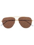 Balenciaga Eyewear Invisible Aviator Sunglasses - Gold