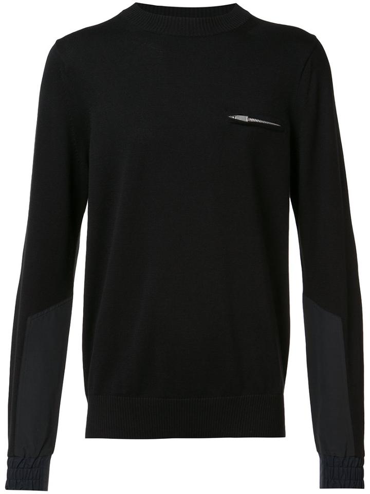 Sacai Long-sleeved T-shirt, Men's, Size: 1, Black, Cotton