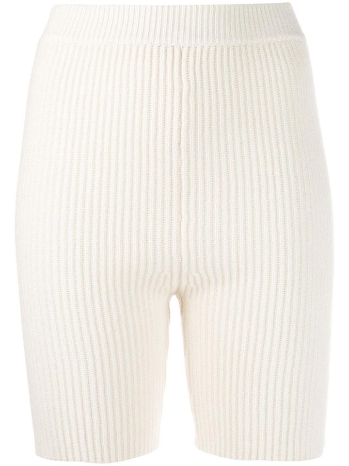 Cashmere In Love Mira Knitted Biker Shorts - White