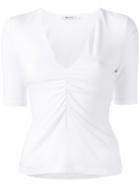 T By Alexander Wang Ruched Front T-shirt, Women's, Size: Small, White, Spandex/elastane/modal