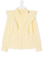 Elisabetta Franchi La Mia Bambina Striped Shirt - Yellow & Orange